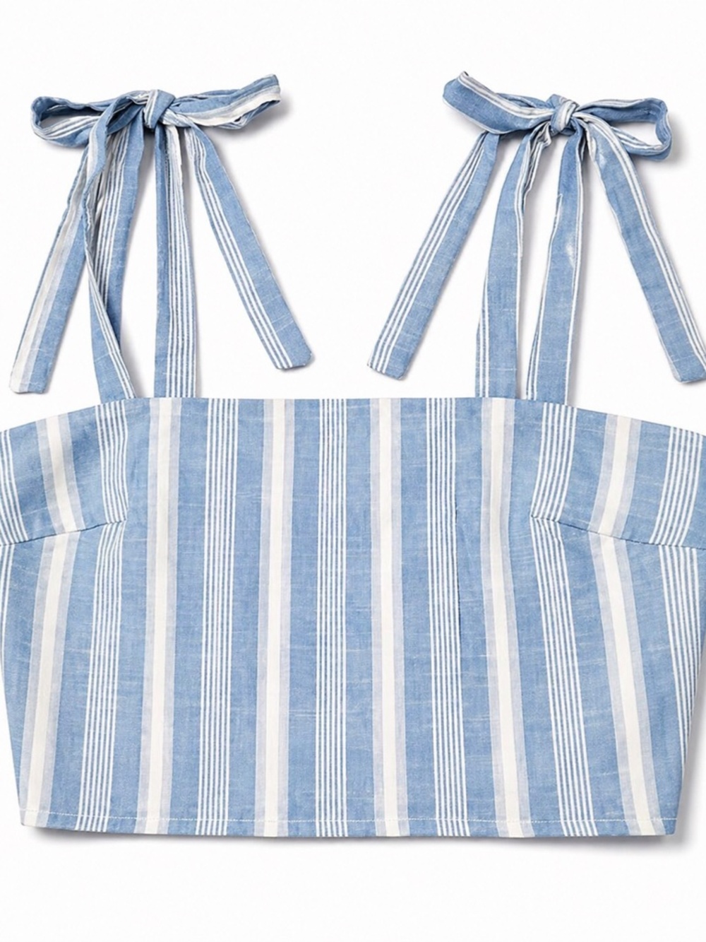 Lulus Blue White Stripe Tie Strap Crop Top NWT Medium Coastal Summer